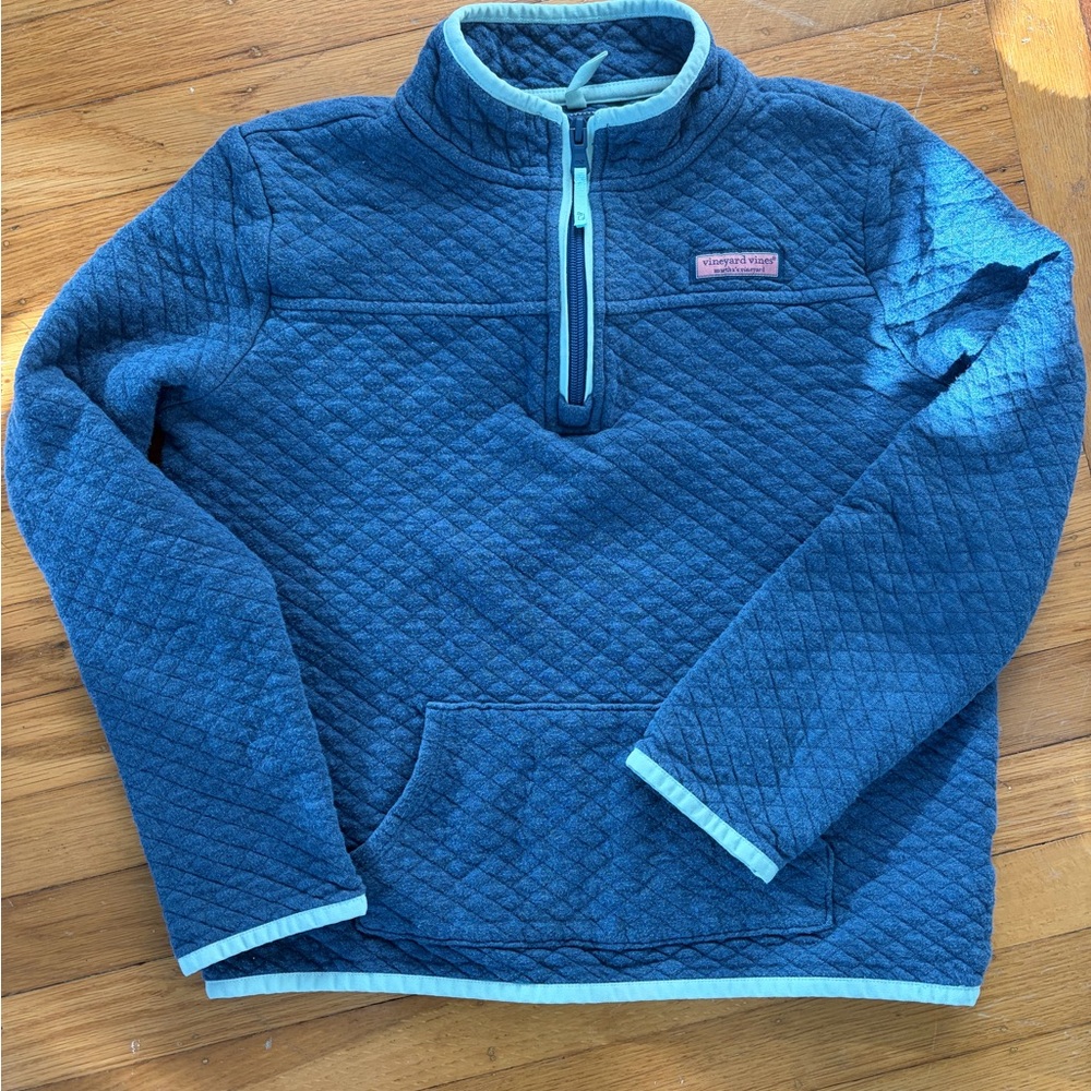 Kids Vineyard Vines Blue Quilted Shep Shirt L (14)